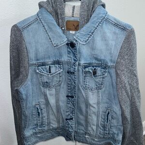 Denim jacket with hoodie